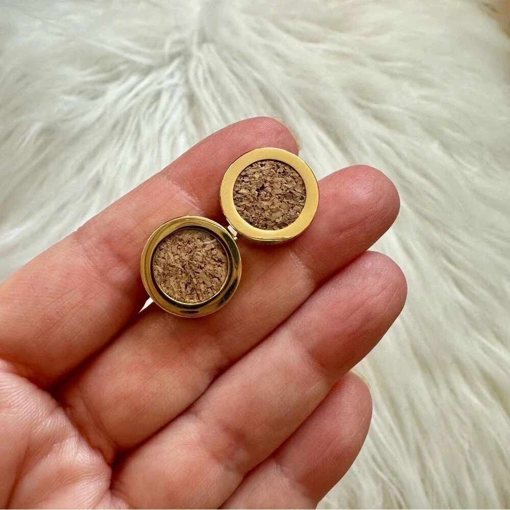 Gold Cork Cufflinks Wine Connoisseur Sommolier Winery Vineyard Wedding Groomsmen
